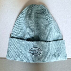Diesel Y2K Hat Aqua Pastel Knit Beanie With Logo